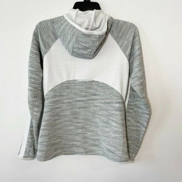 Athleta Womens Snowscape Running Quilted Jacket Gray Sz S Two Tone Hooded 242957 - Picture 2 of 8